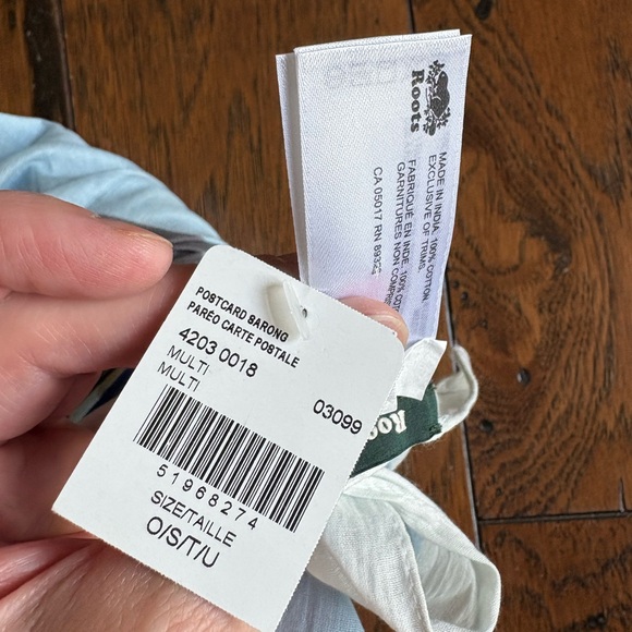 Roots postcard sarong, NWT cotton - Picture 4 of 4